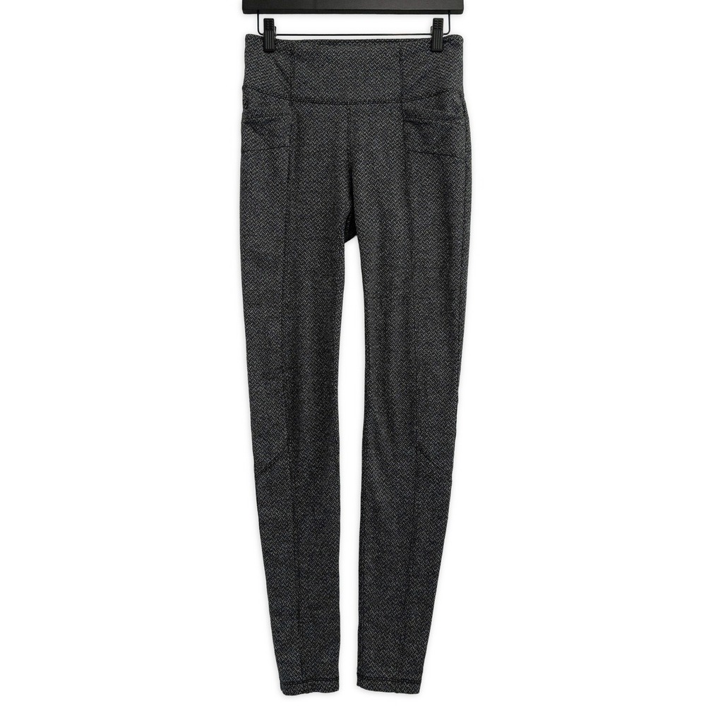 Athleta Leggings Womens ST Gray Herringbone High Rise Tall Athletic Yoga Pants